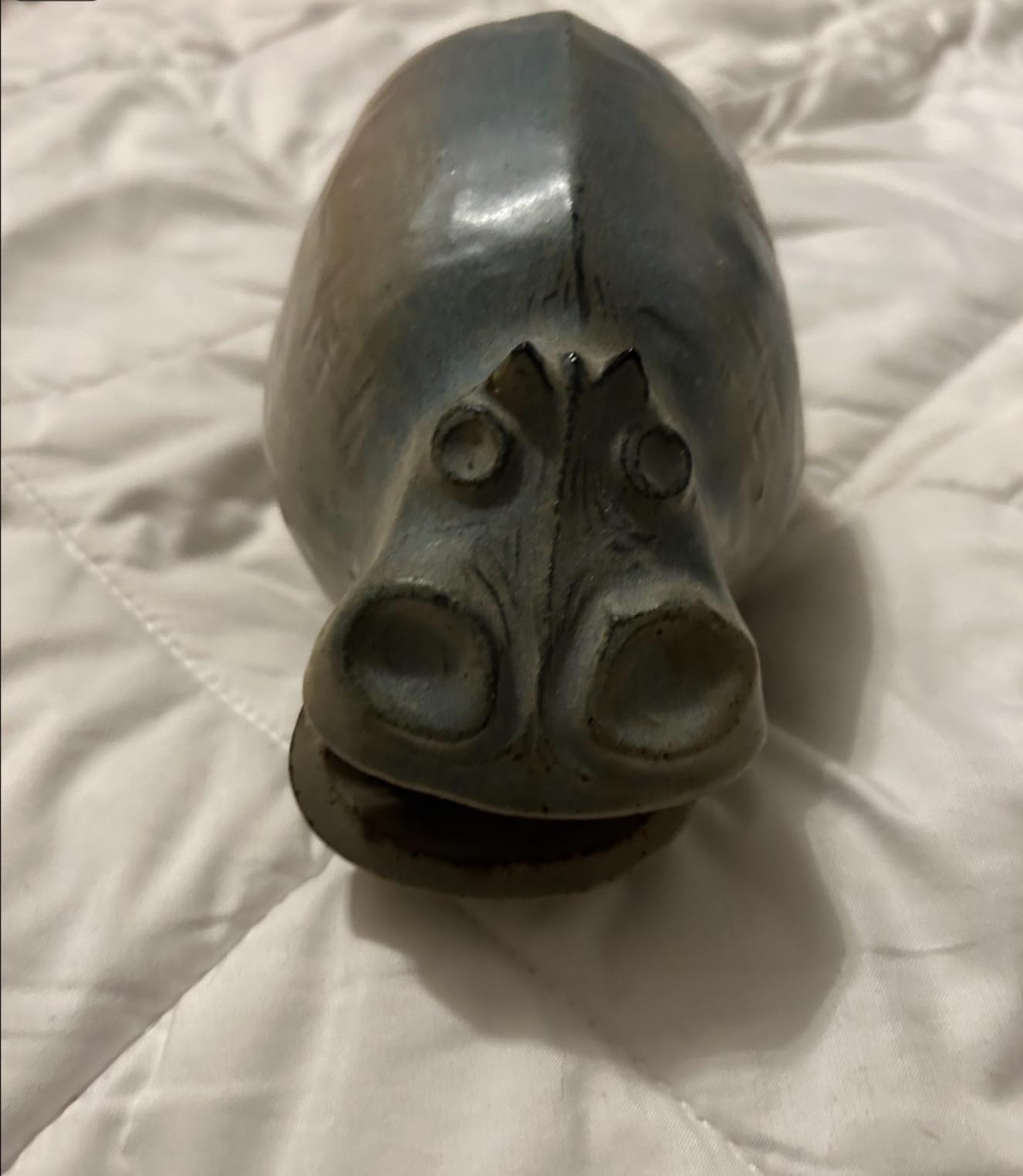 Vintage Japanese pottery house hippo figurine found at online auction