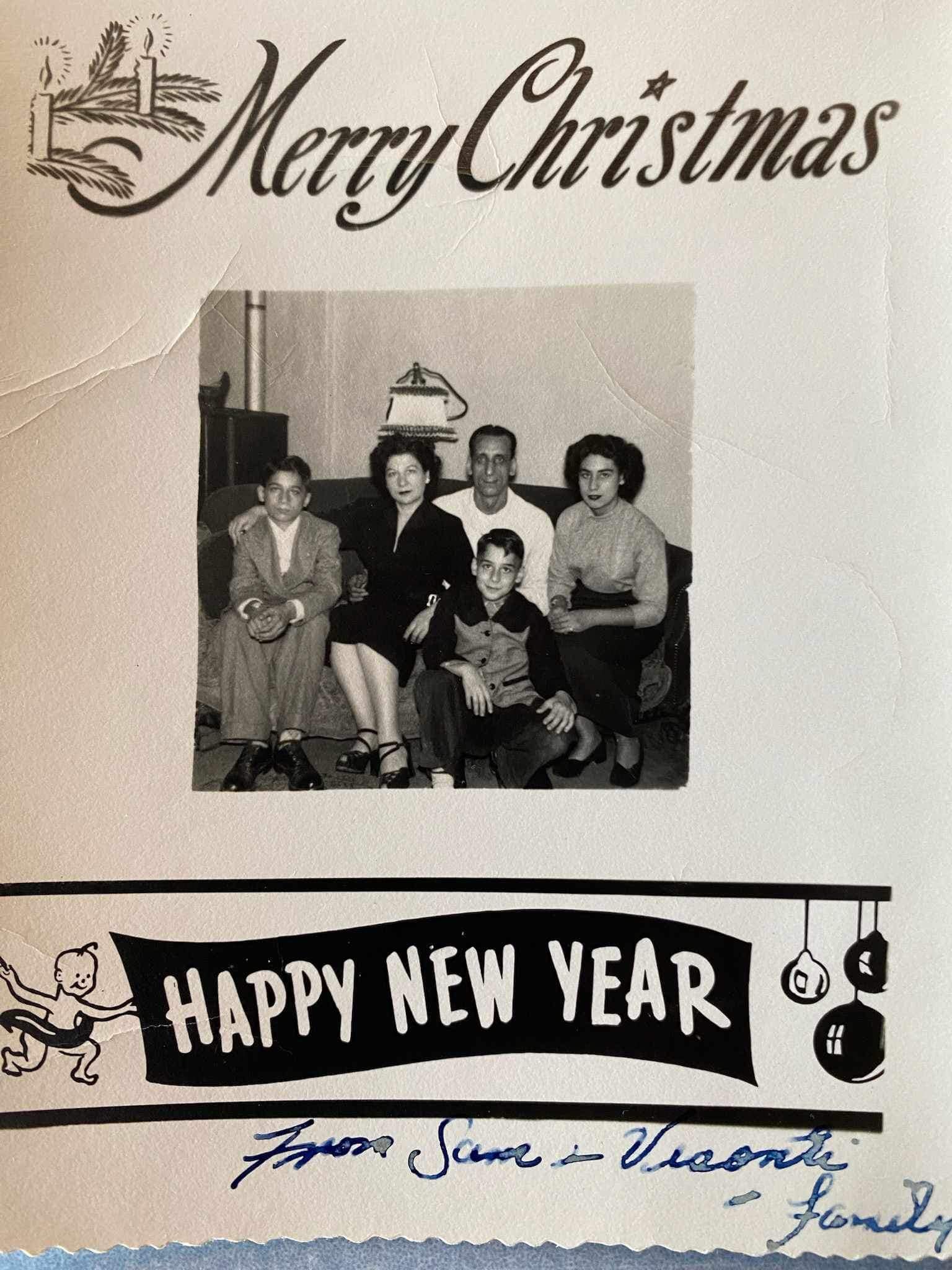 Holiday card sent to my wife's parents in 1955 from the Nob Hill