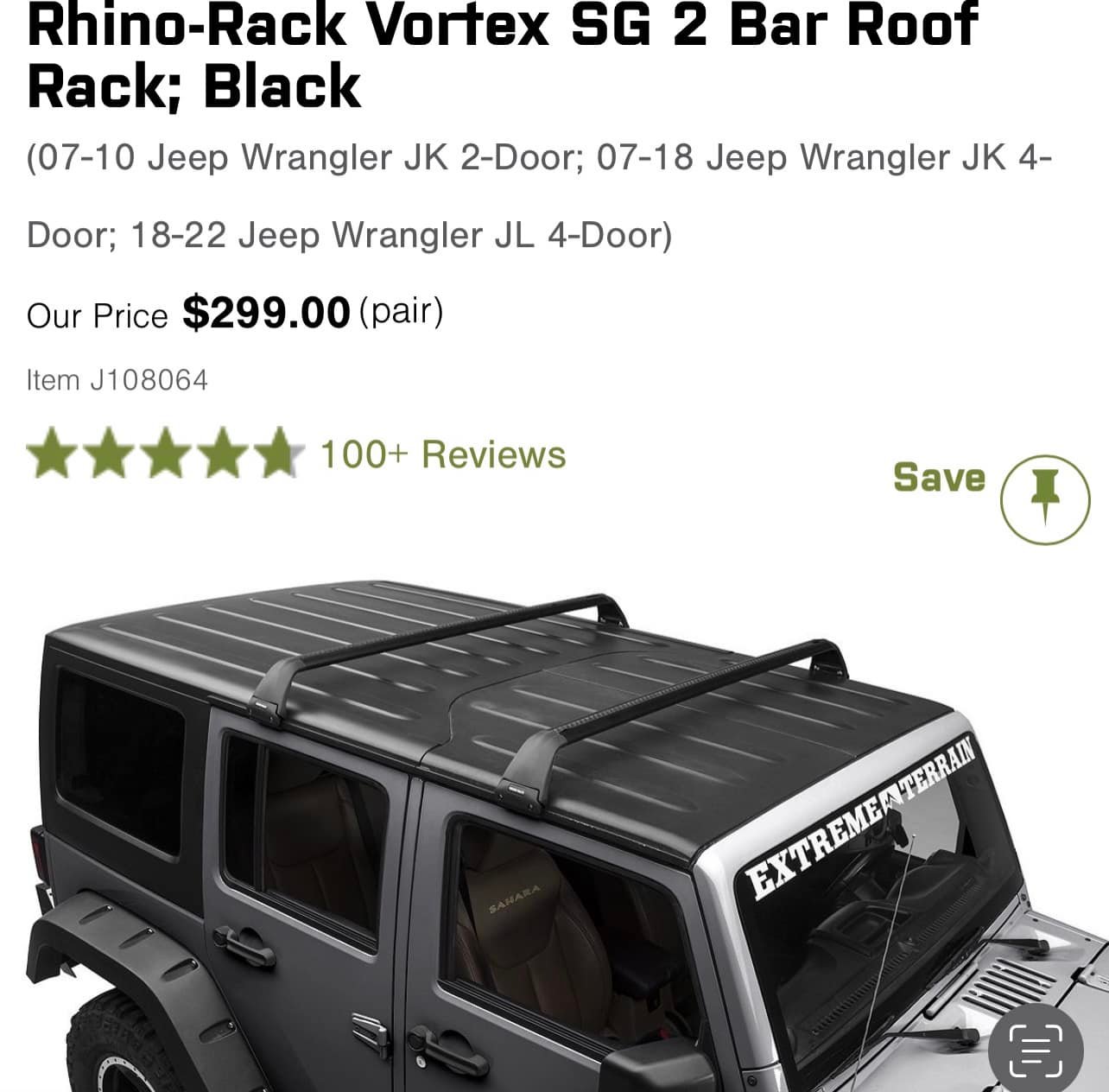What cross bar roof rack systems fit Jeep Wrangler JK/JKU with 