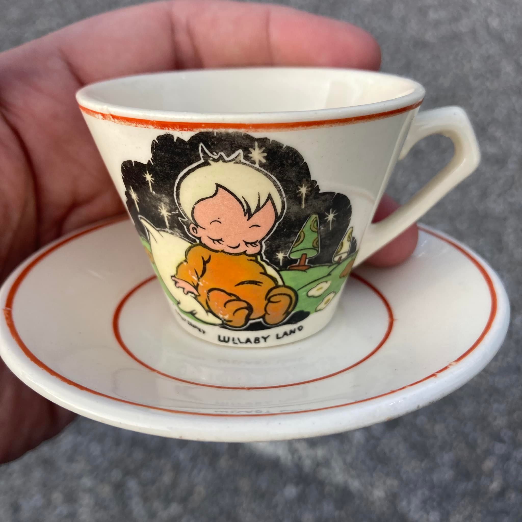 Vintage Disney Lullaby Land cup and saucer by Wade Heath