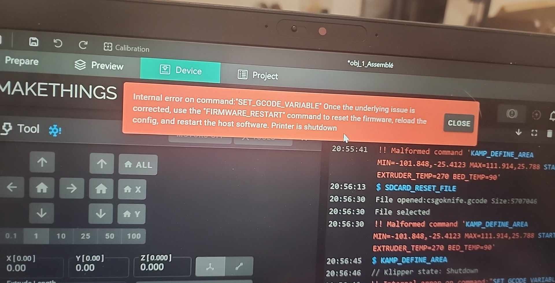 How to set up KAMP on FORGE-X?