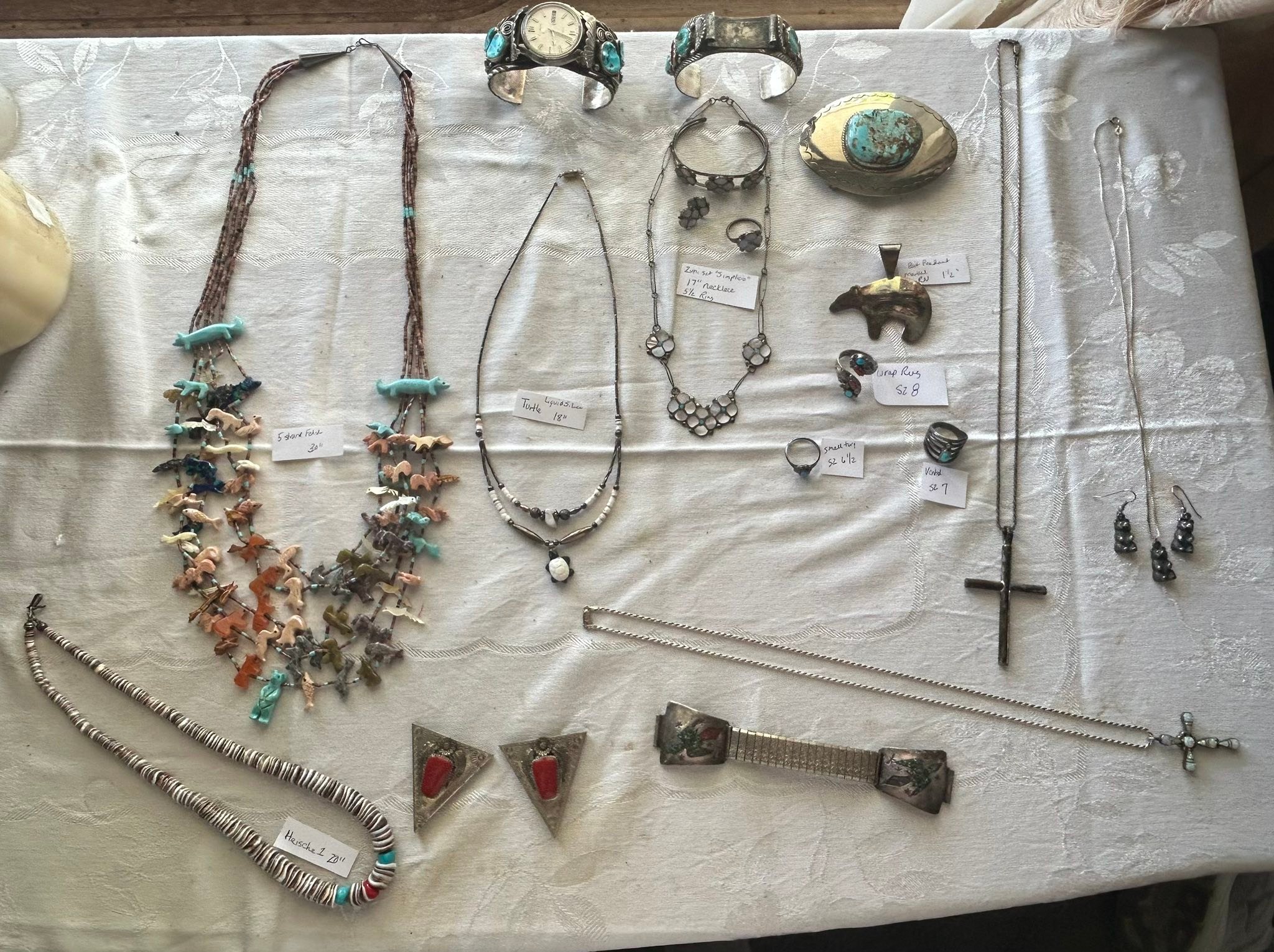 Vintage Navajo sterling silver jewelry collection for sale