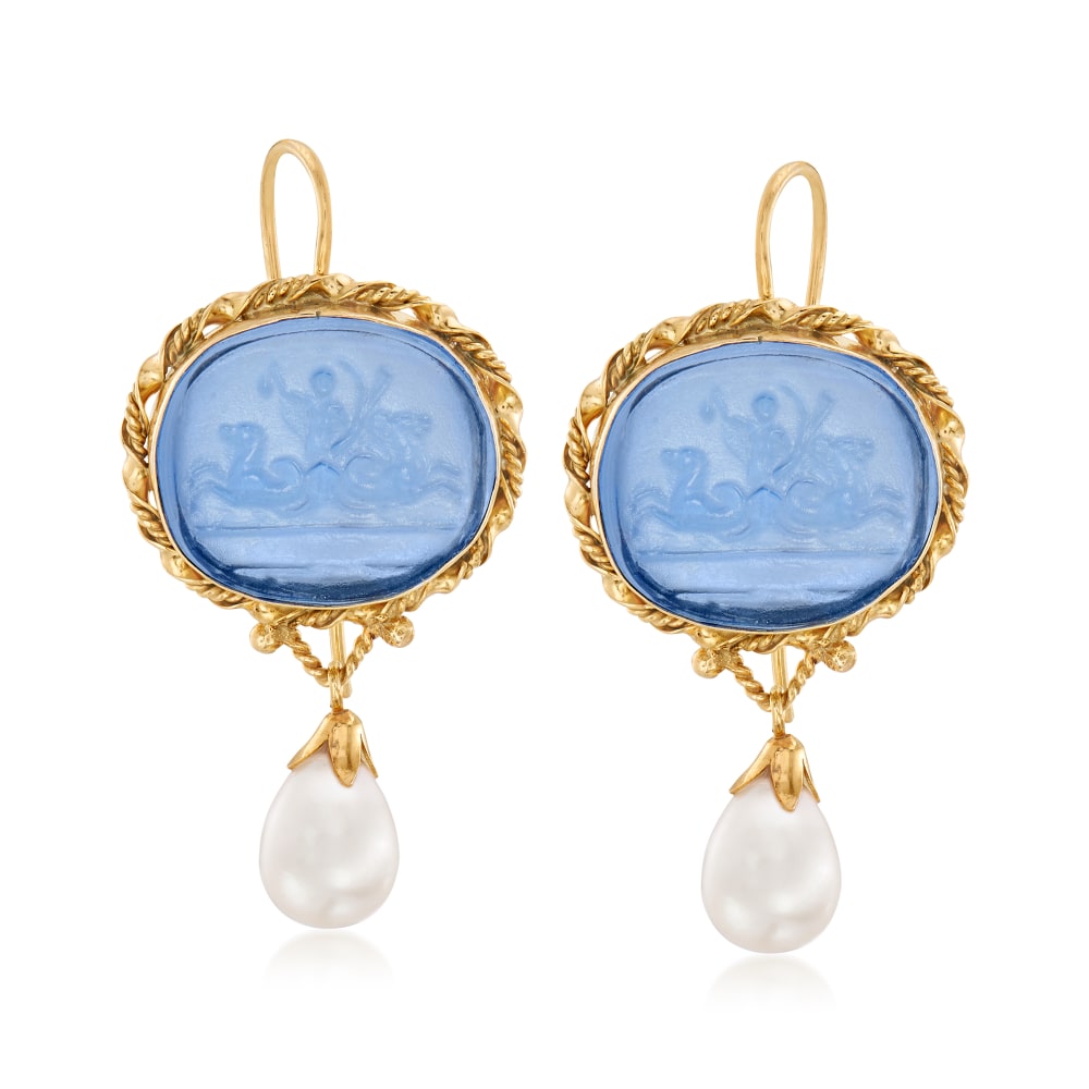 blue dress for baby girl Wreathed in Watercolors - Multi Color Earrings
