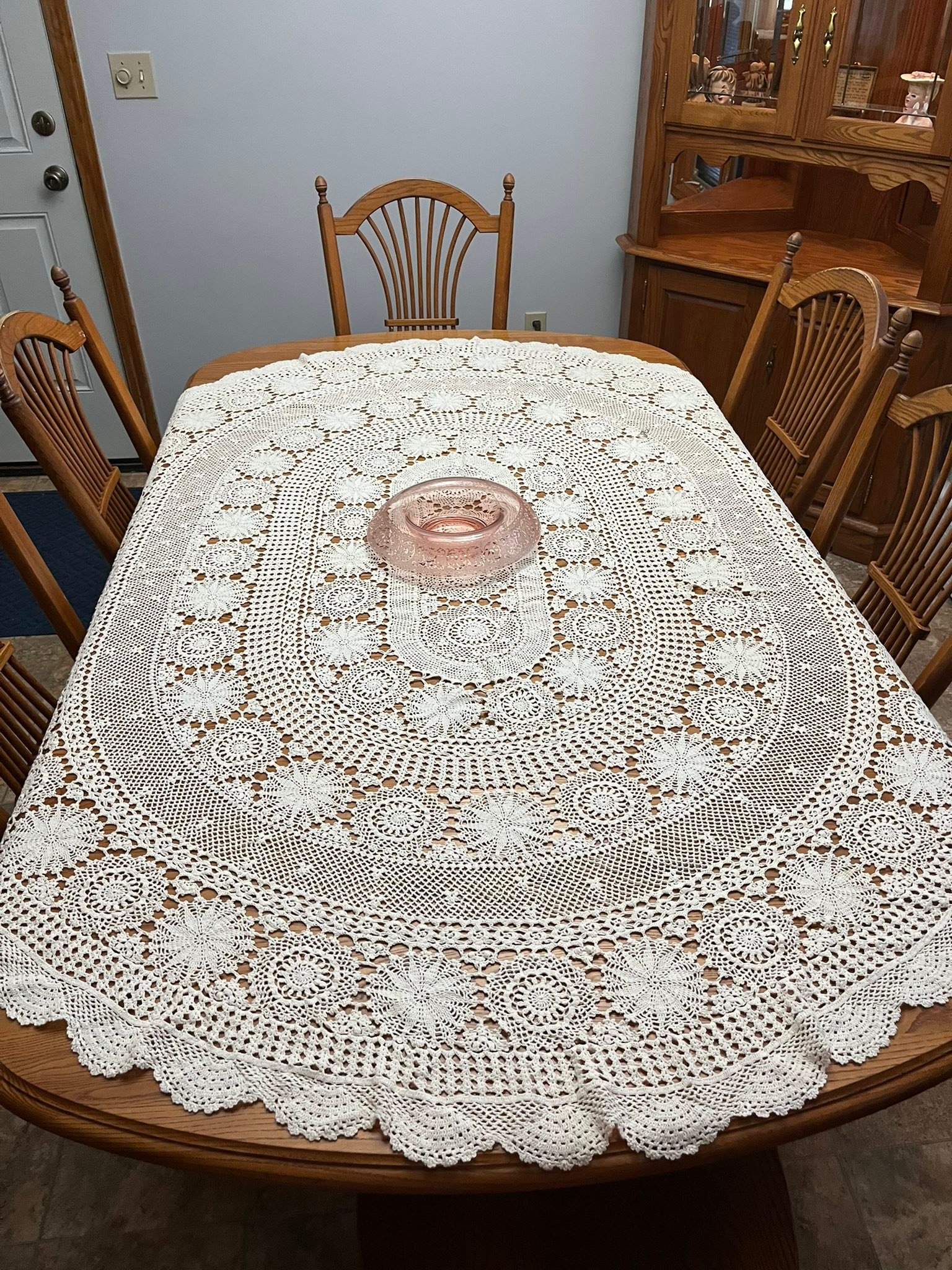 Free Crochet Oval Tablecloth Patterns Oval Pineapple Doily Crochet