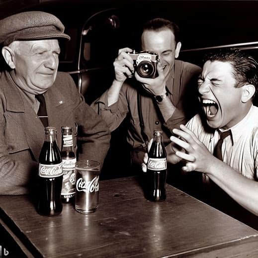 Coke first-time reactions captured in Midjourney images