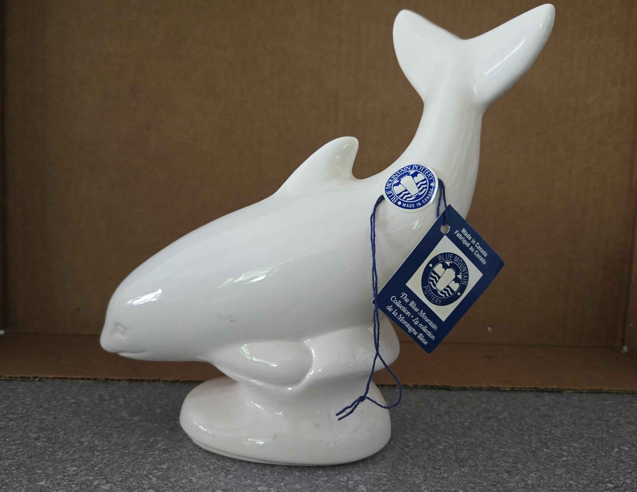Blue Mountain Pottery millennium (2000) commerative white dolphins