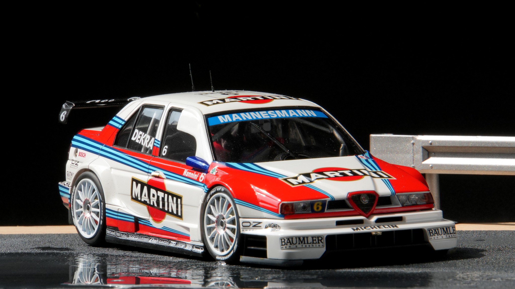 Completed Tamiya 1/24 Martini Alfa Romeo 155 V6 TI model