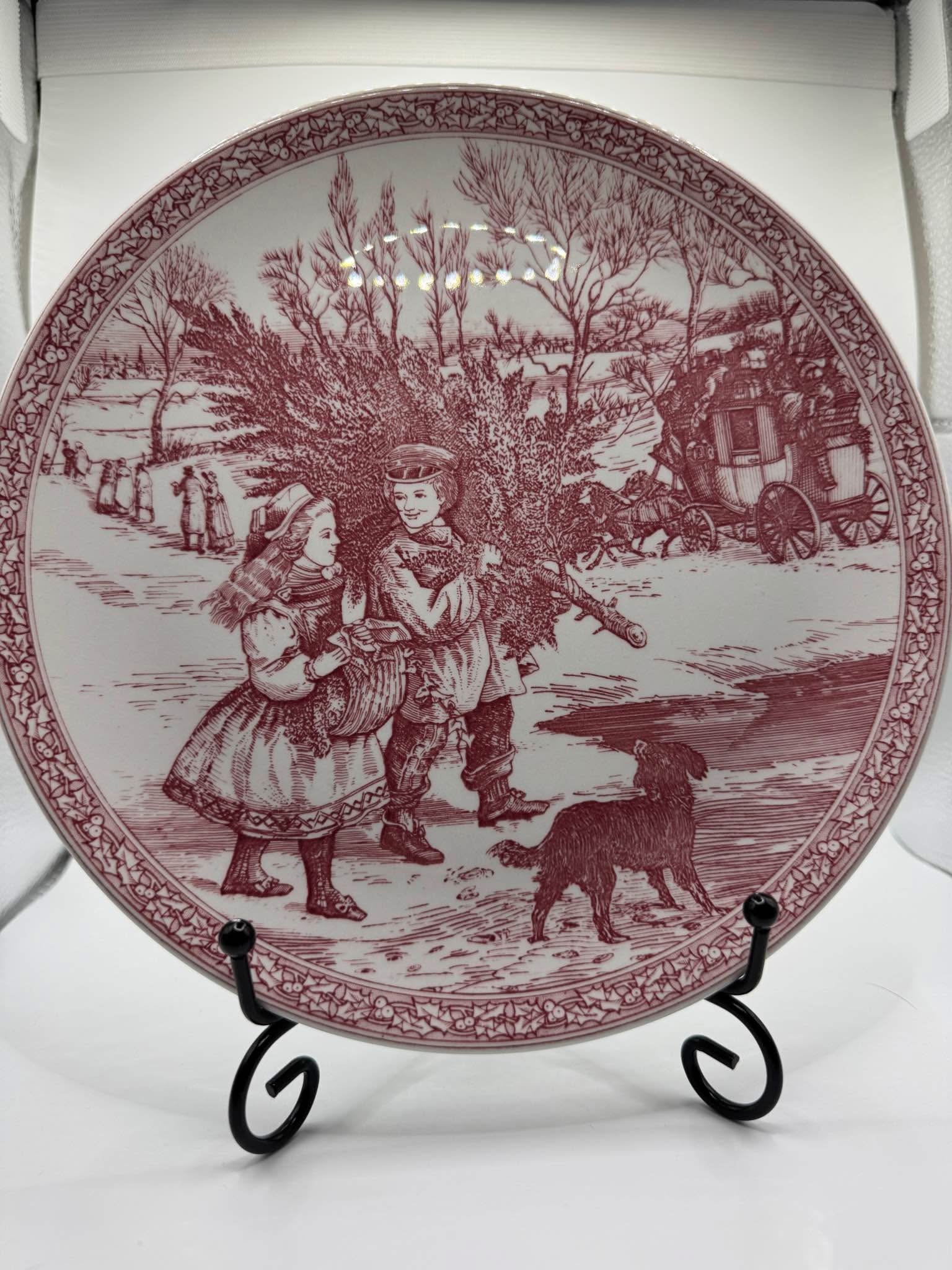 spode スポード 希少 赤皿 ウィンターズシーン ２枚 英国産 風景 赤 spode スポード 希少 赤皿 ウィンターズシーン 2枚 英国産 風景 赤
