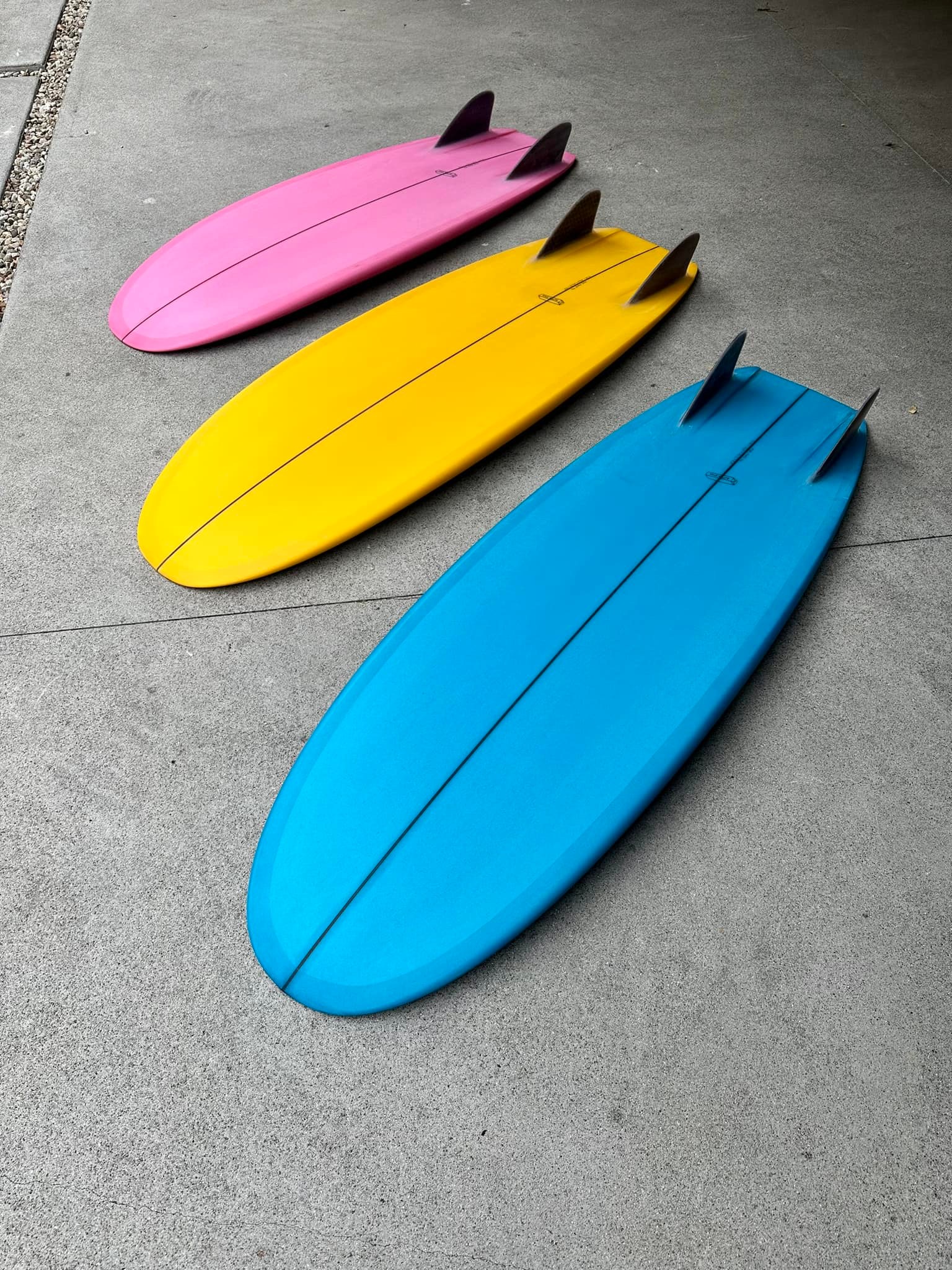 Custom walnut hexcore fin butter sticks surfboards