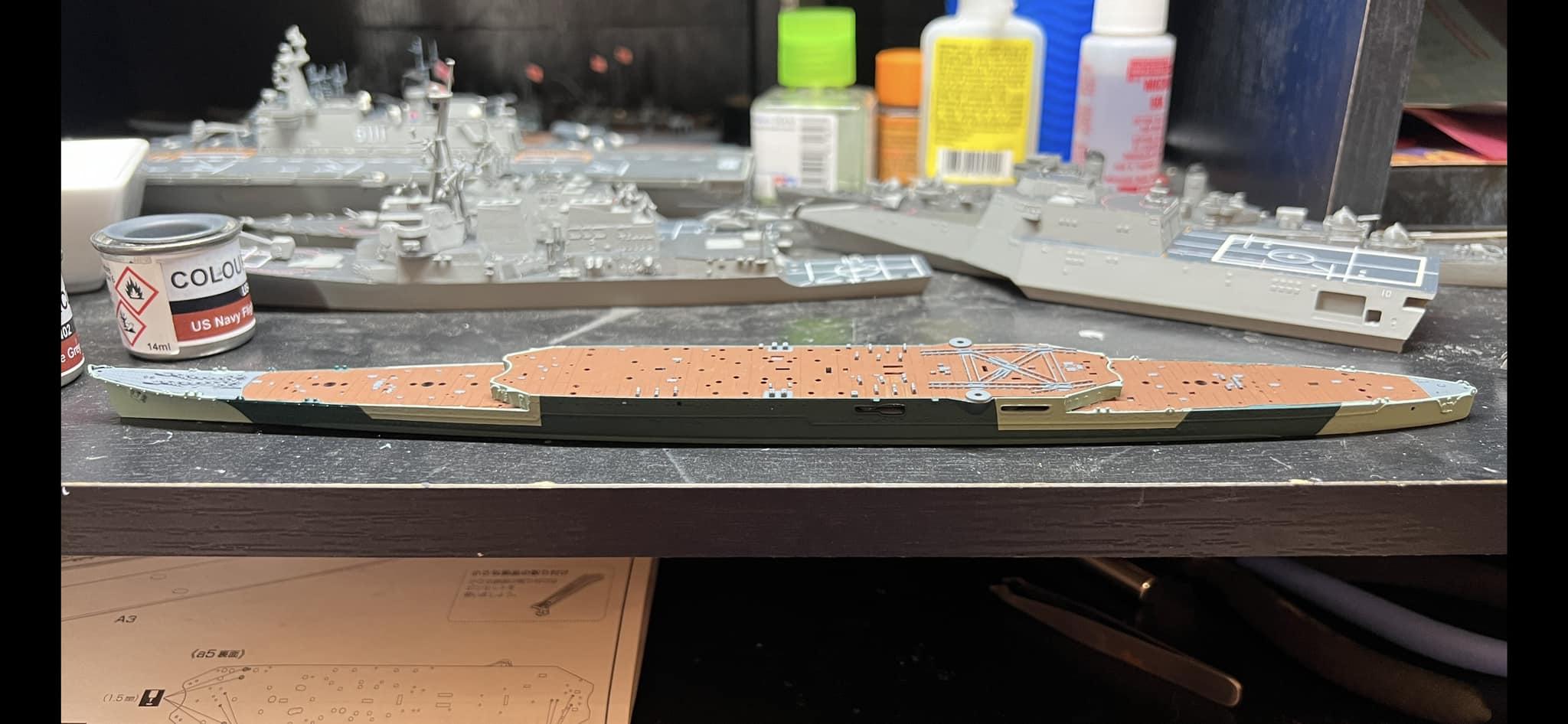 Japanese carrier IBUKI model in 1/700 scale