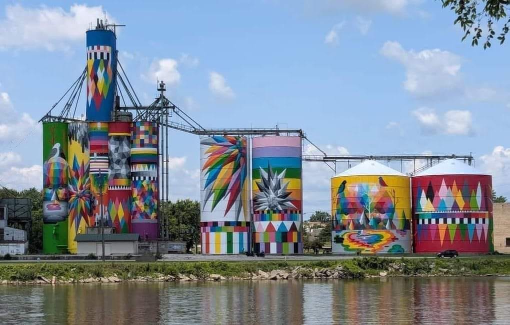 Saginaw's Shine Bright mural by Okuda San Miguel