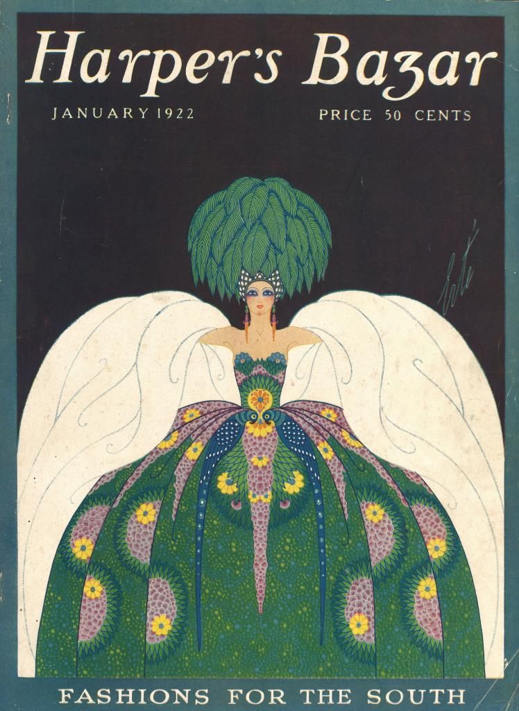 Cover, Harper' s Bazaar Magazine, April 1933 by Erte