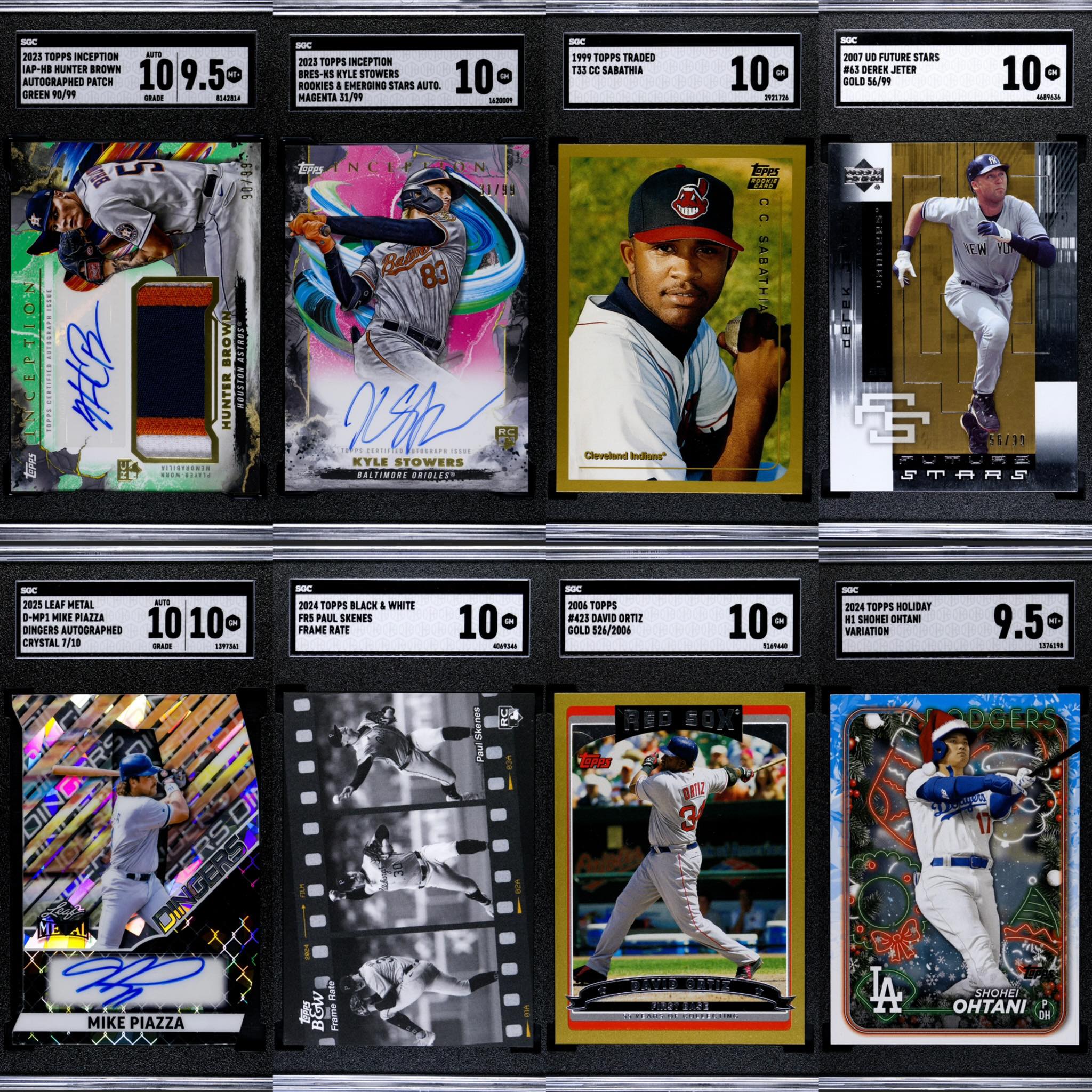 sgc graded baseball cards Card Display Frame  10 Slabs At Auction: 2 SGC Graded