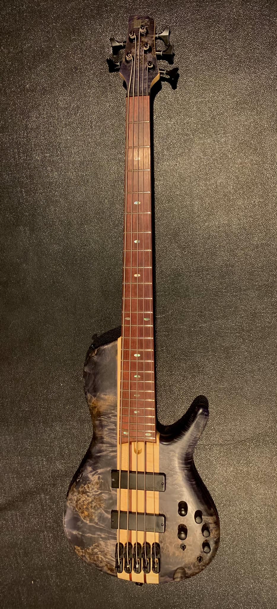 Modified Ibanez SDGR 5-string bass guitar
