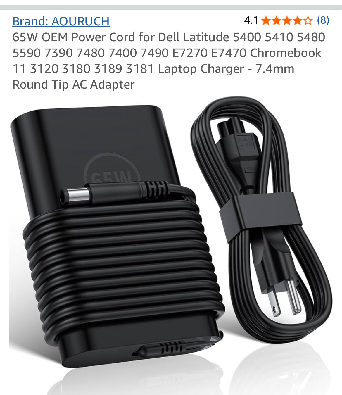 ULTRAZONE Laptop Adapter/Charger Compatible for DELL Inspiron 15 5000 (5547),15 5000 Series (5548),15 7000 (7537),15R (N5110),17 5000 (5748),17 5000 (5749),17 7000 (7737),17 7000 (7746) 65w, Big pin