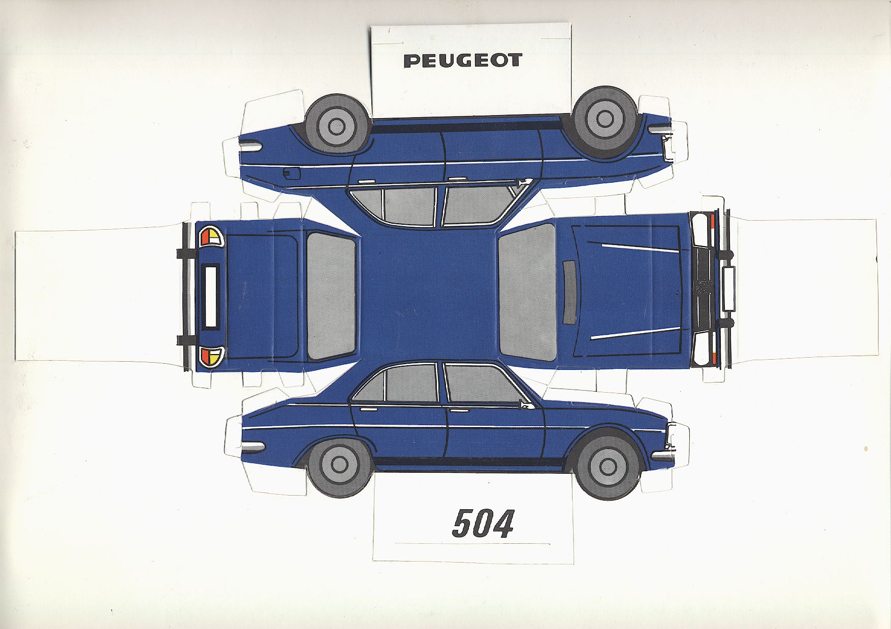 1970 Peugeot 504 papercraft from local dealer