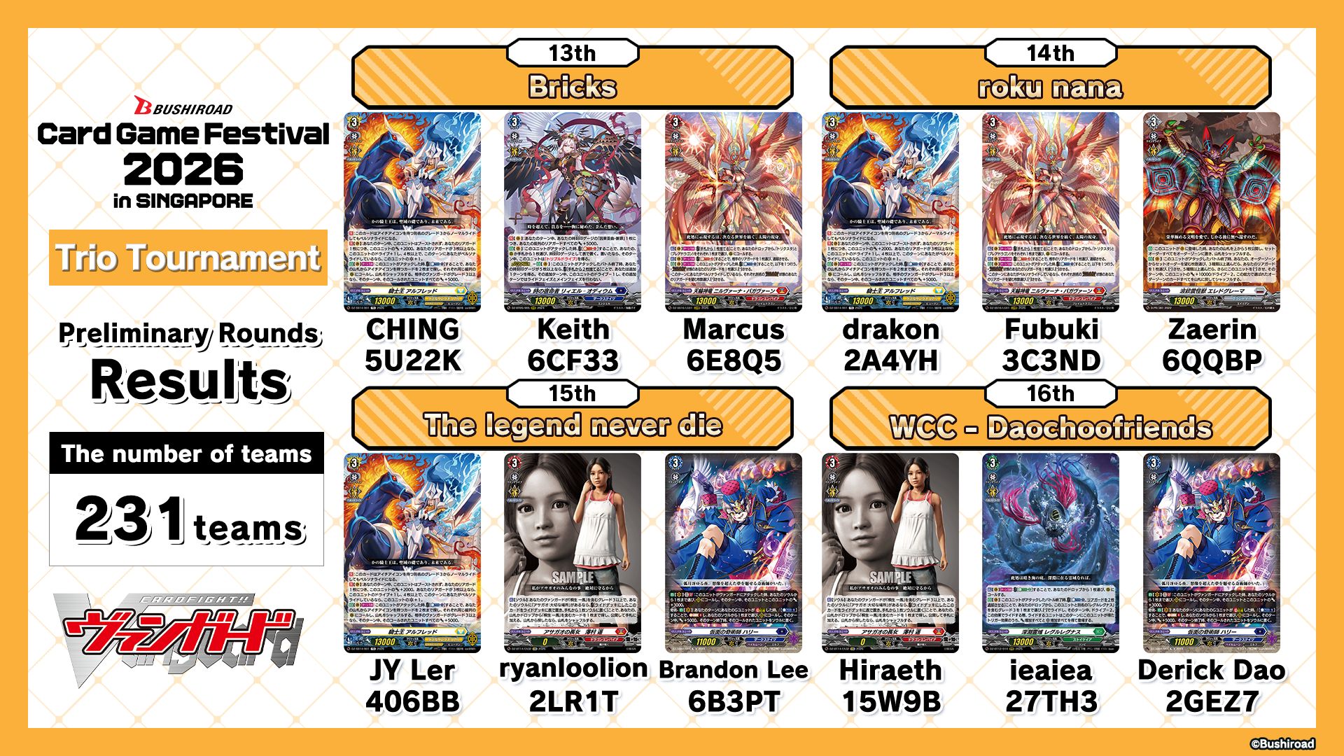 🎡 Bushiroad Card Game Festival 2026 in Singapore 🎡 Bushiroad