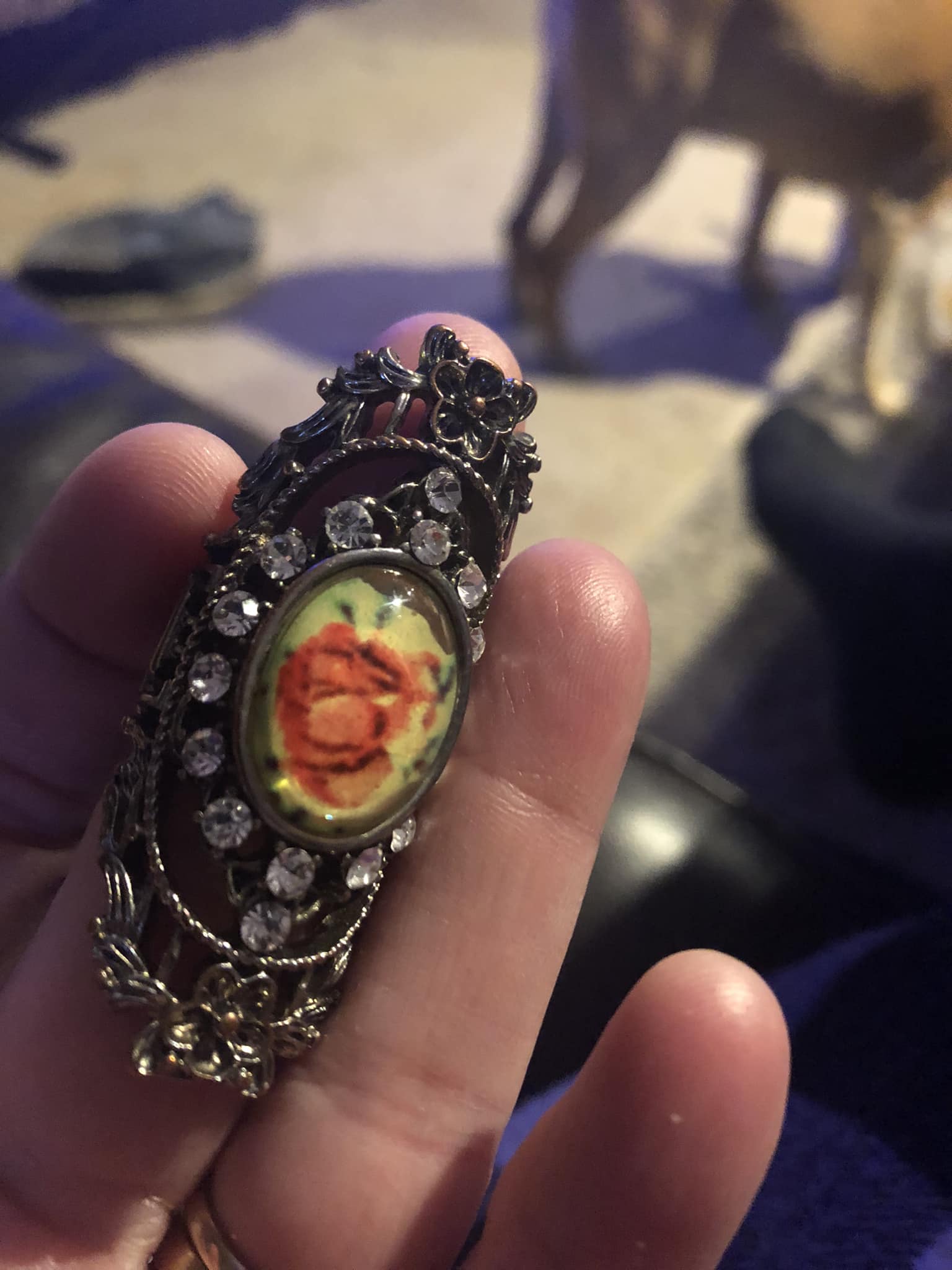 What is the origin and value of this ring with a pagoda, monkeys