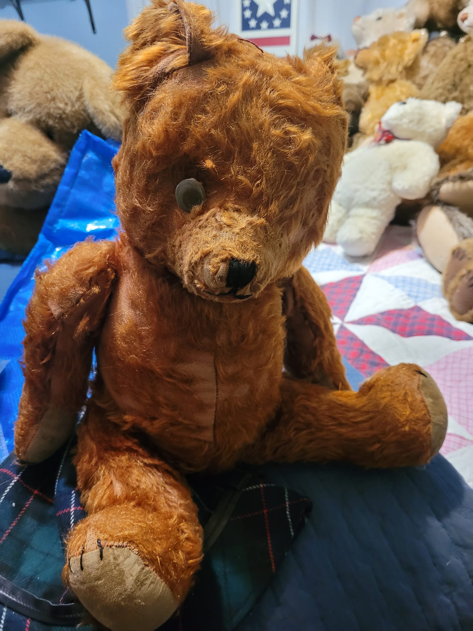 Rescuing vintage bears at flea market and estate sale