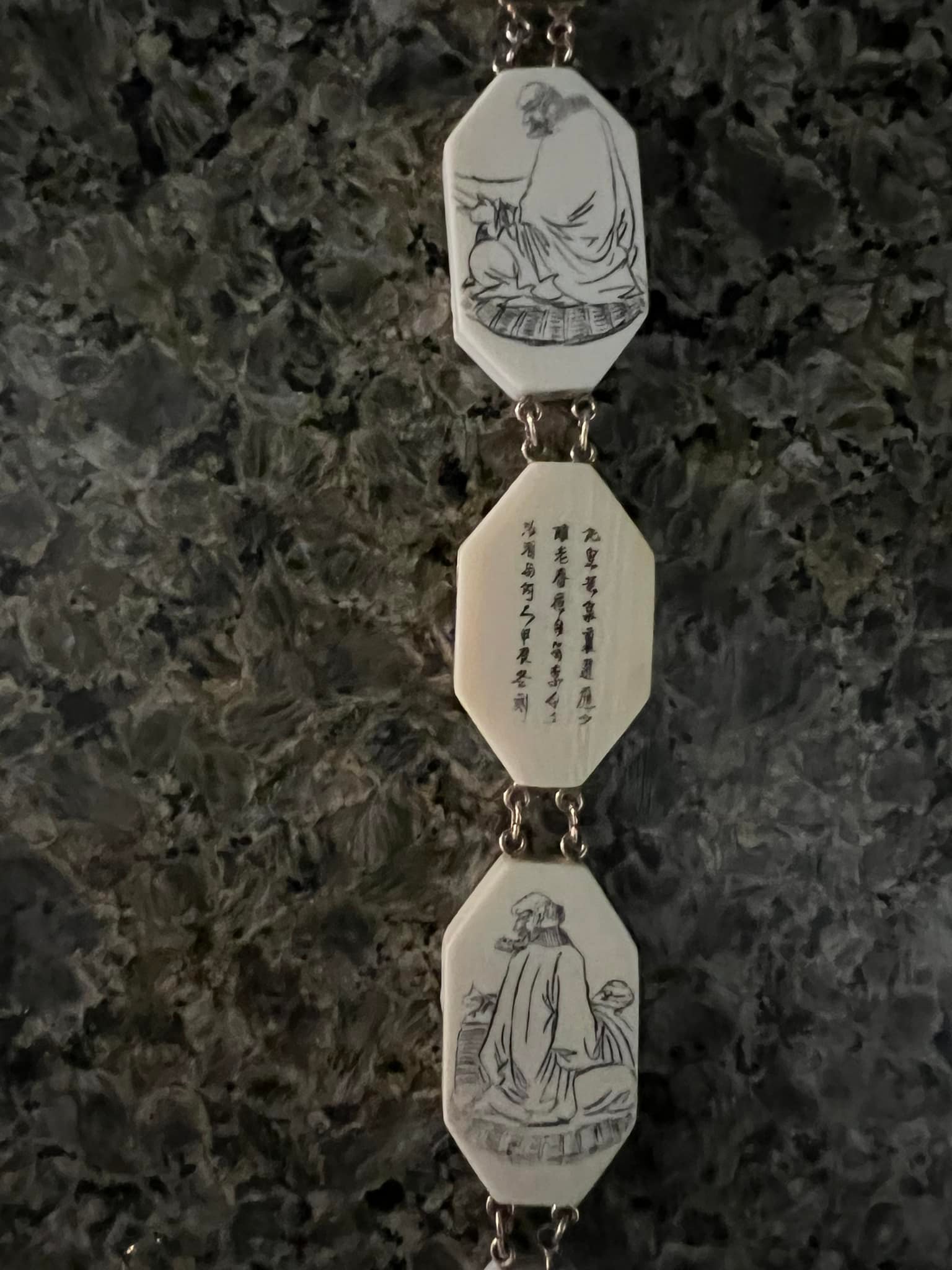 Vintage mahjong bracelet from the Orient