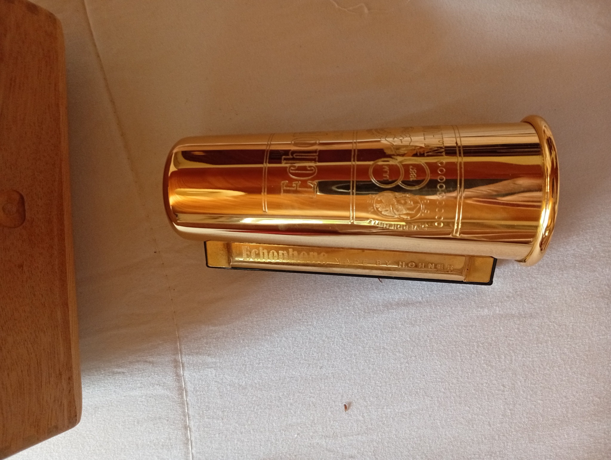 Goldplated Echo Phone Mod 3810 Hohner harmonica for sale