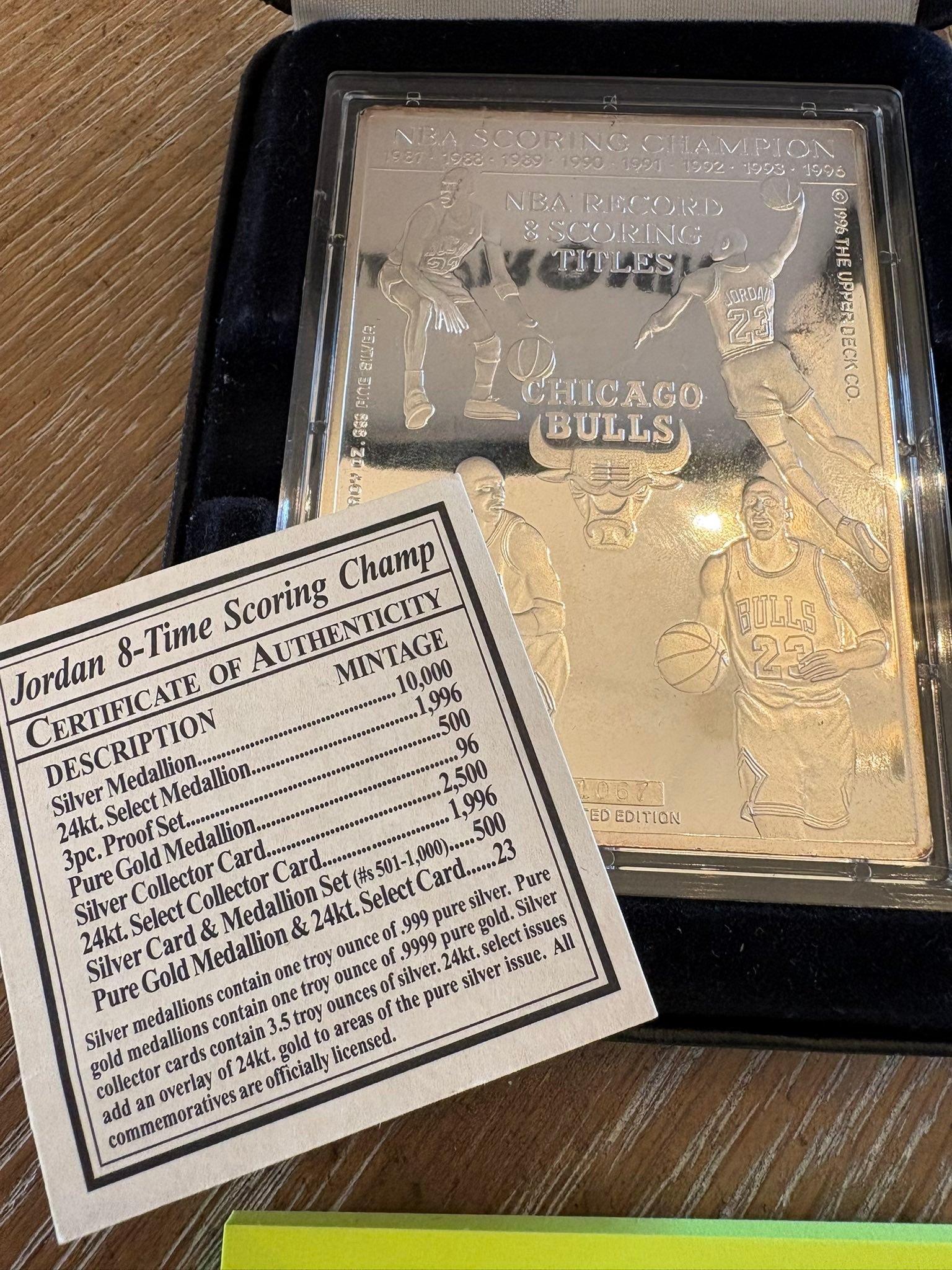 1996 Upper Deck Michael Jordan silver coin for sale