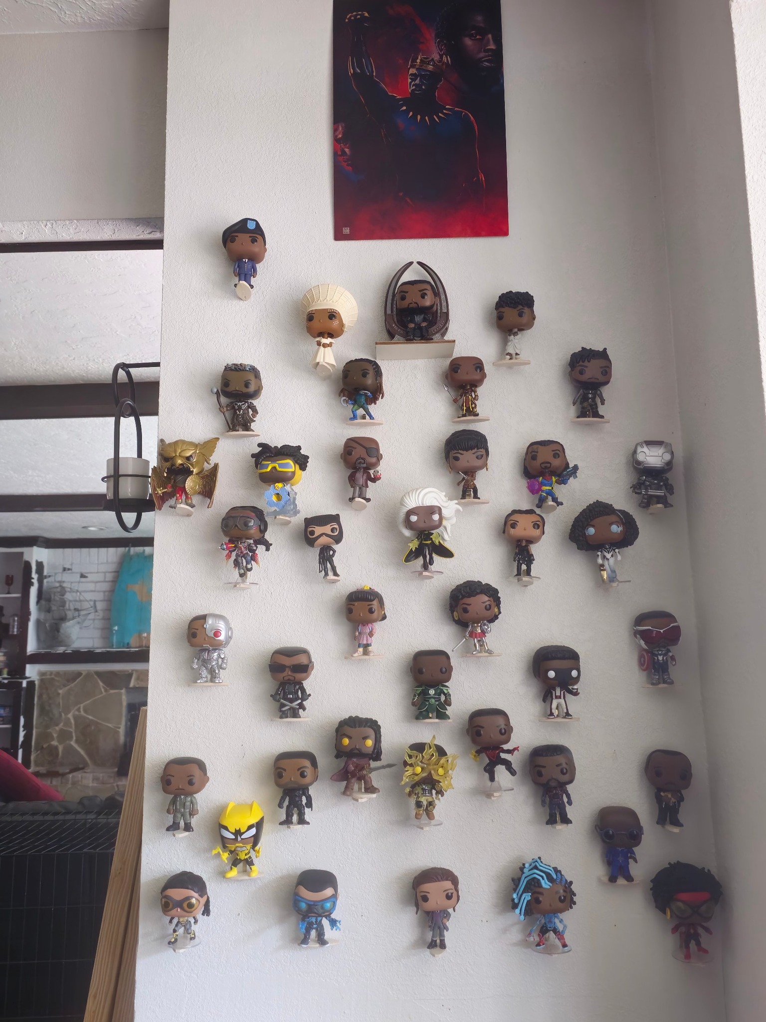 Collection of black heroes and villains figures