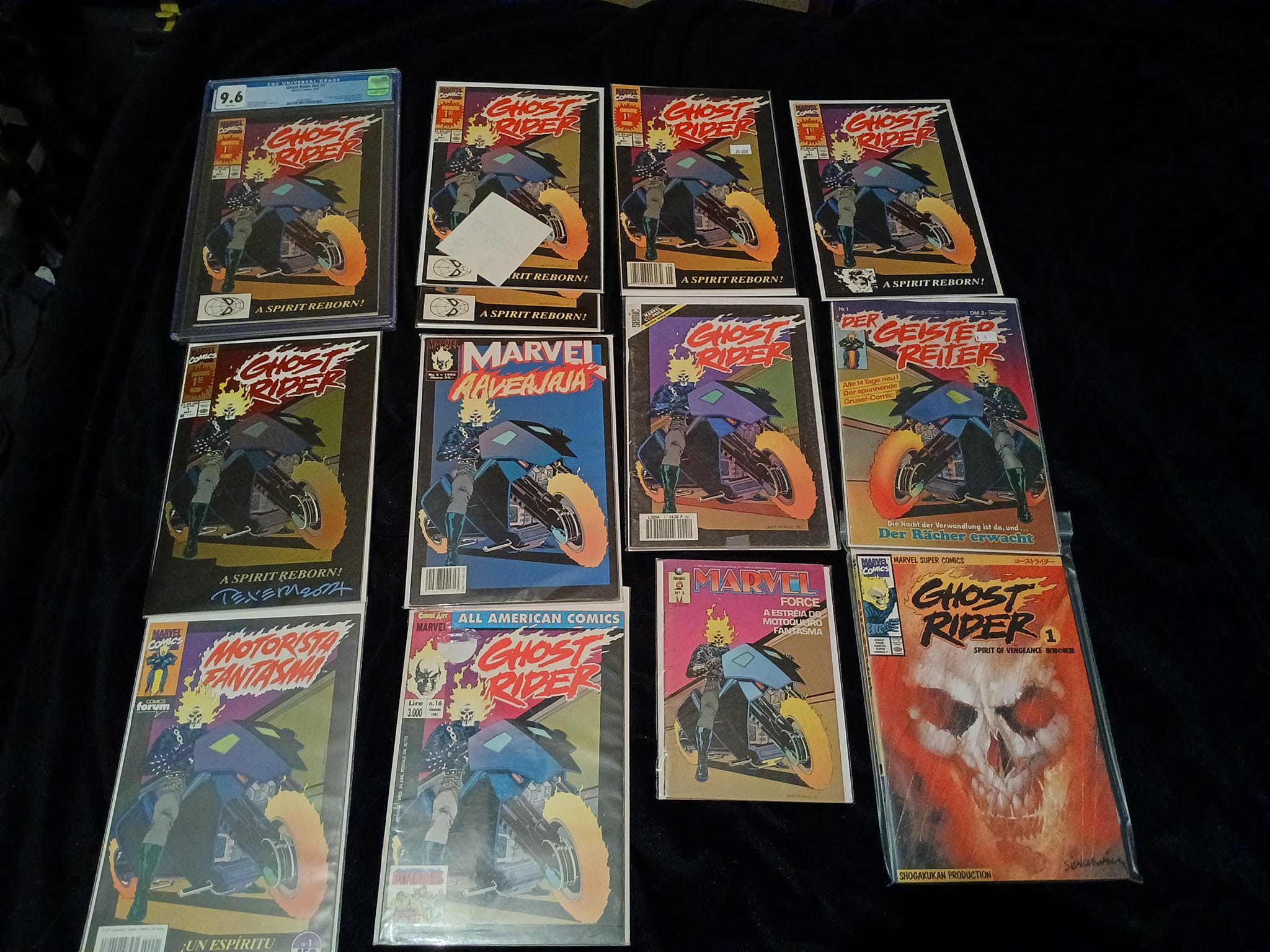I wanted to show my Ghost Rider vol 2 # 1 collection Top row (left 