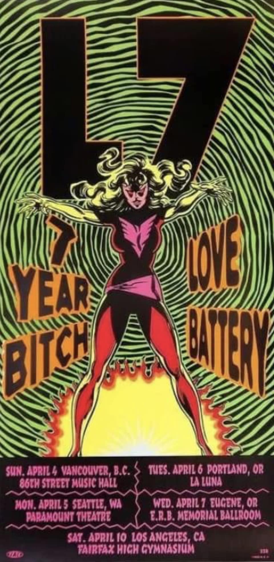 Pacific Northwest band's 90's tour and show posters