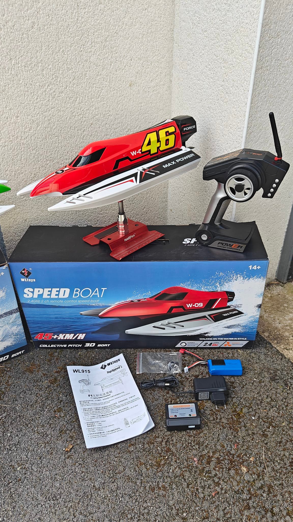 Bateau RC à Grande Vitesse 25 Km/h - Double Batterie, Télécommande 2,4 GHz, Système Refroidissement Eau - Pour Piscine Et Lac - Enfants Et Adultes