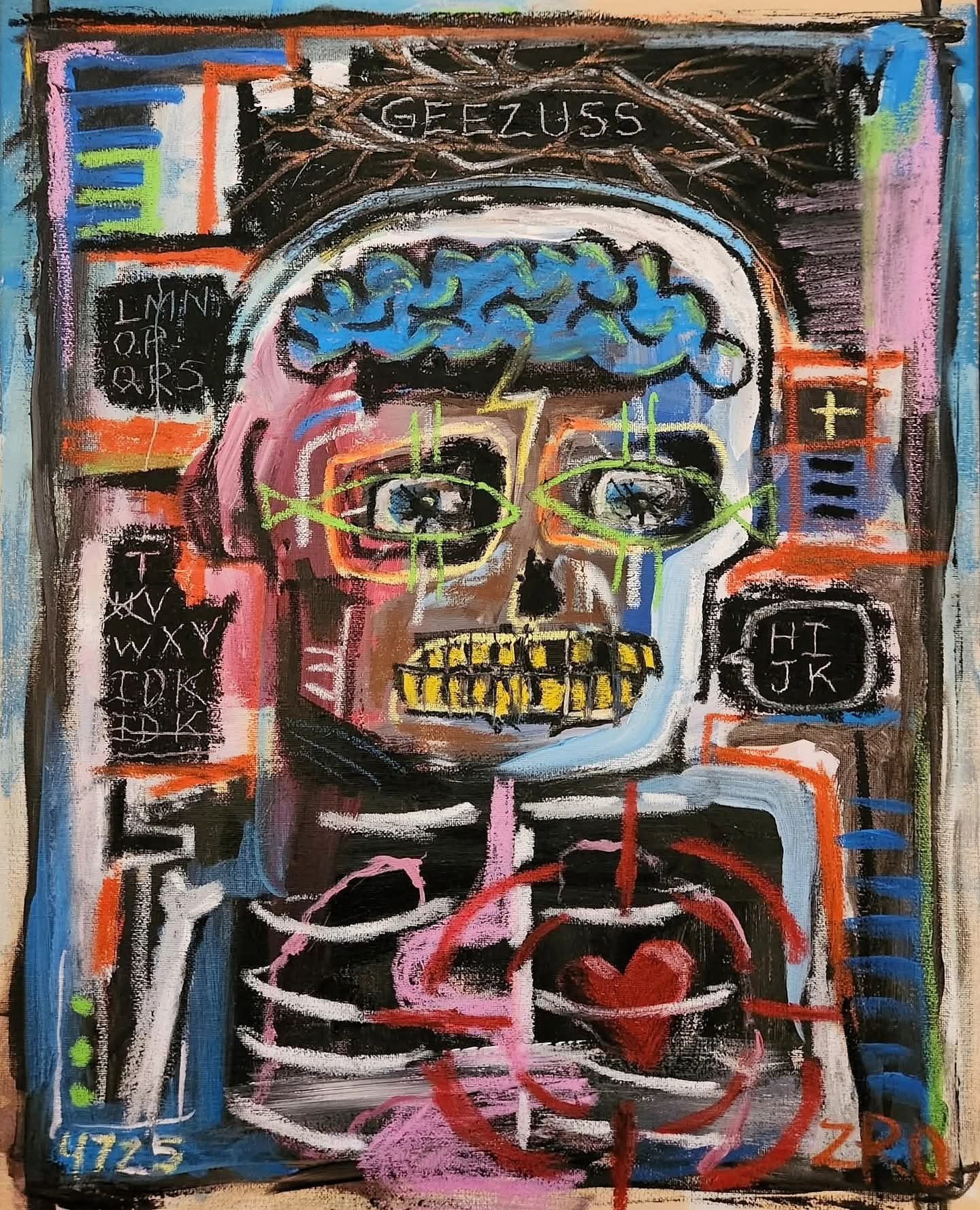 Vibrant 'MAMA' acrylic painting by Z-Ro