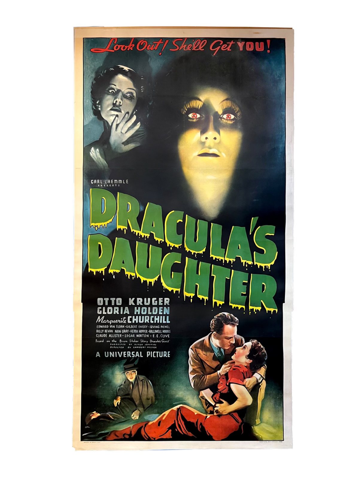 Original 1 sheet movie poster from the 1972 release of the horror 