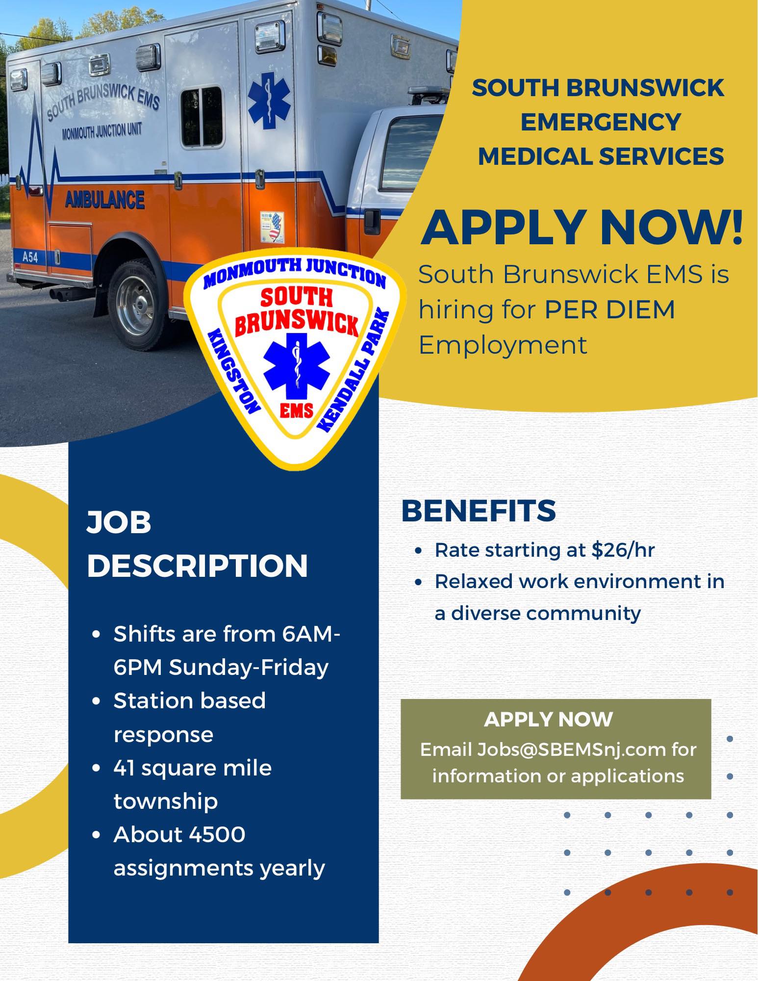 New Jersey EMT’s & Paramedics | Looking for per diem EMT’s | Facebook