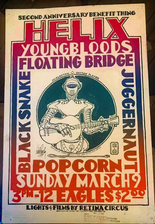 Youngbloods, Floating Bridge, Black Swan, Popcorn, Juggernaut at