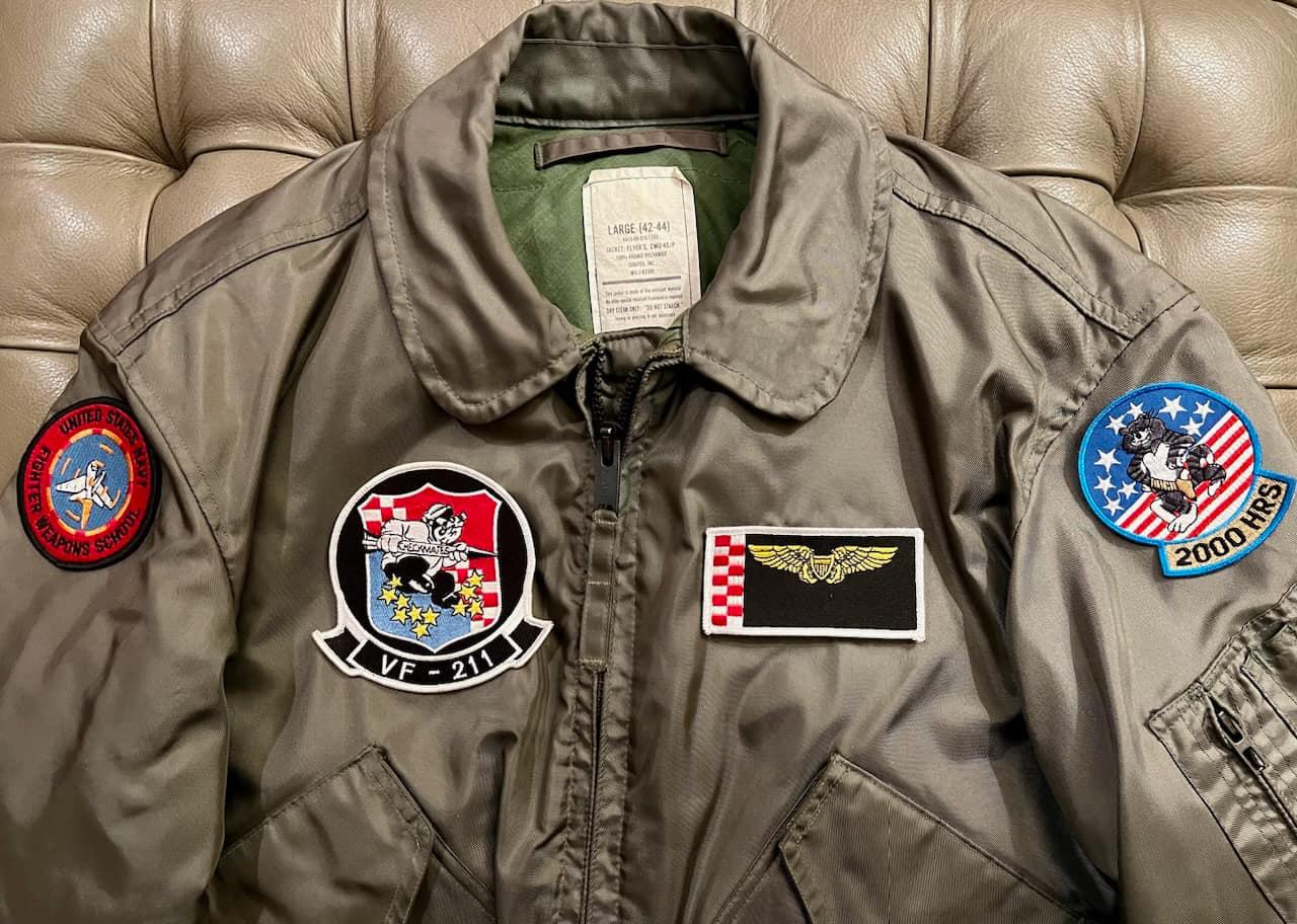 USAF Nomex flight jackets converted into USN tribute jackets