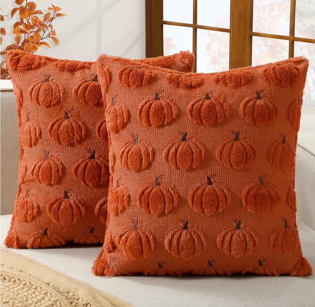 AACORS Fall Pillow Cover 12x20 Inch – Buffalo Pumpkin Floral Cotton Decor For Autumn & Thanksgiving Home Decor
