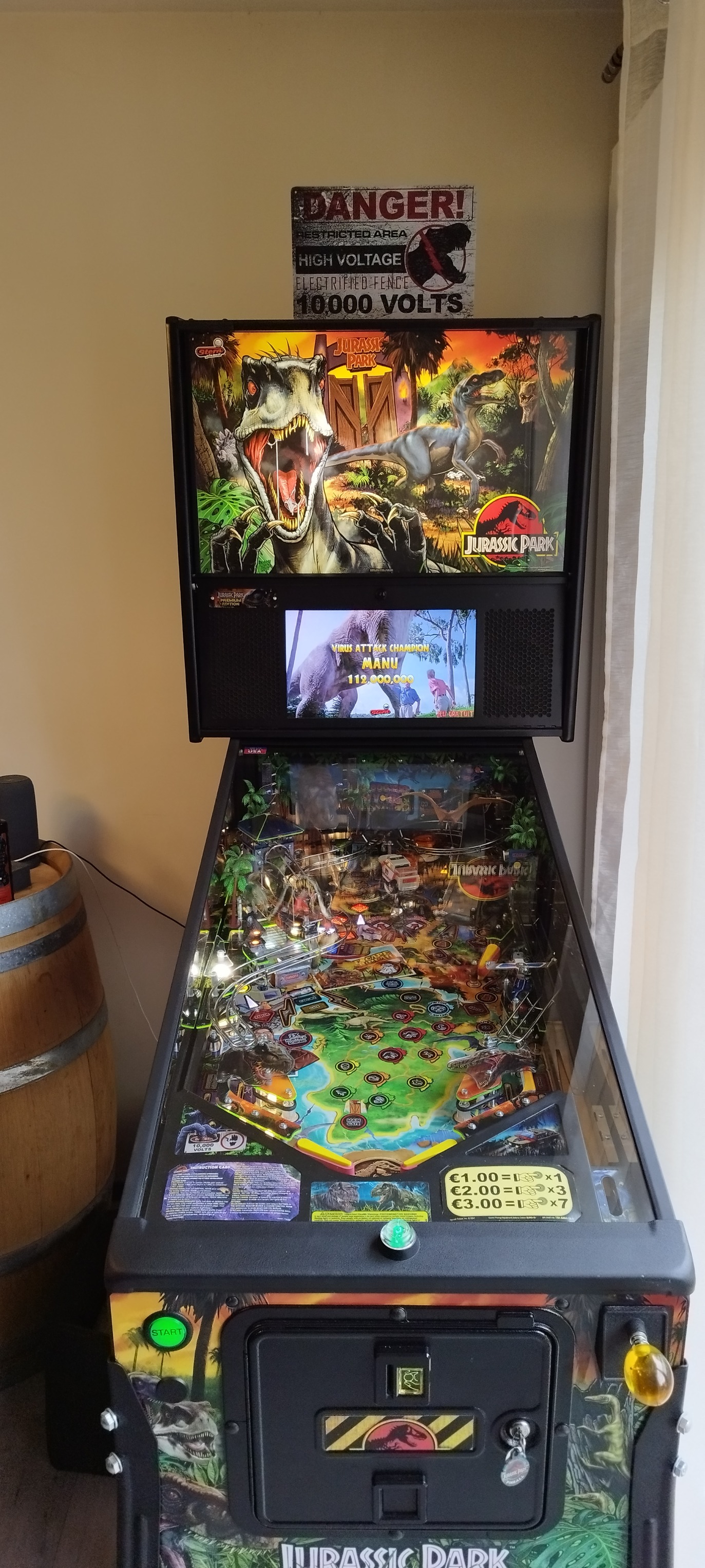 Mod décore pour Flipper DATA EAST Jurassic Park - Jeux & Jouets