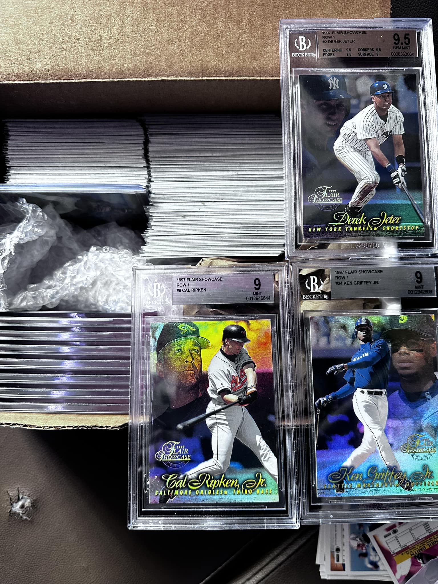 We picked up this 1997 Flair Showcase MLB hobby case today. We 