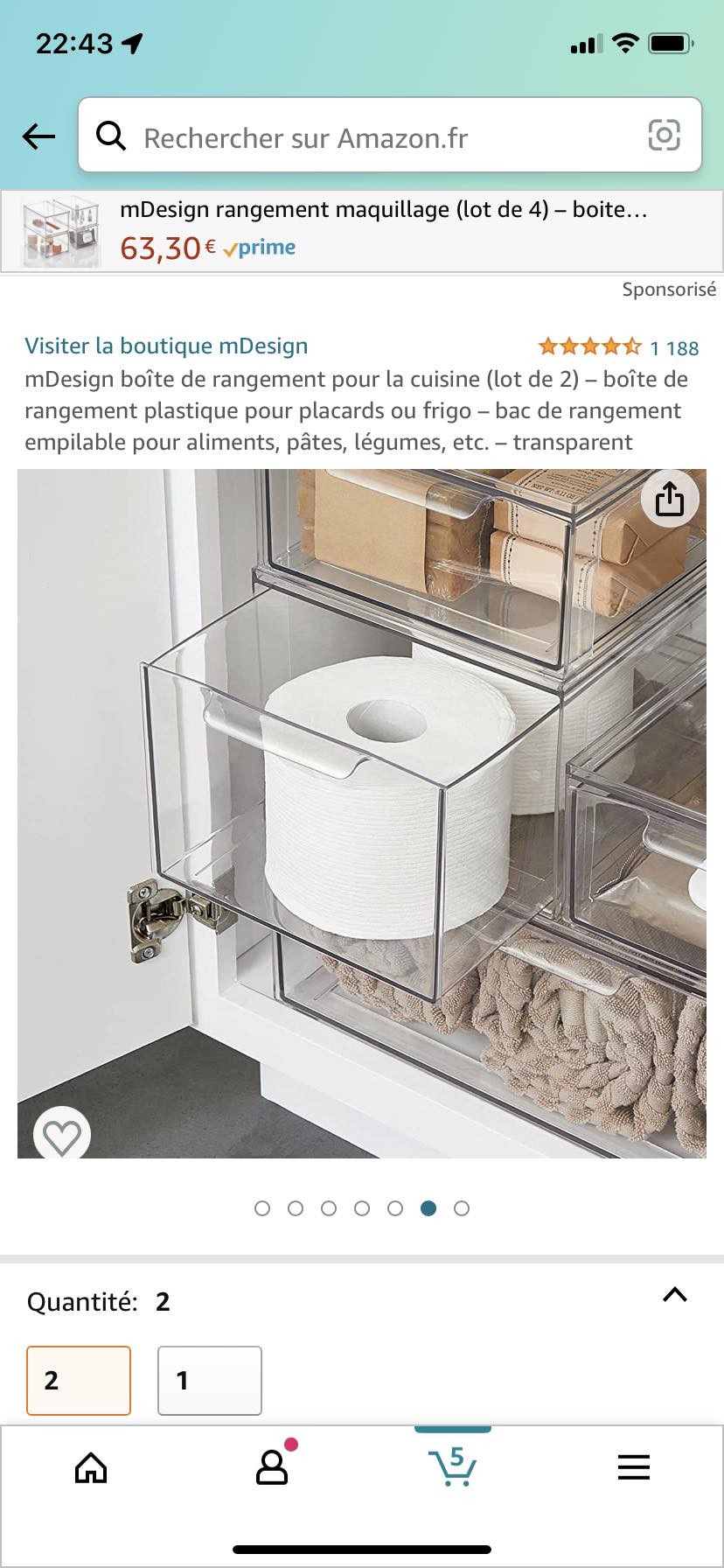 mDesign boîte de rangement avec couvercle (lot de 2) – rangement frigo en plastique pour fruits et