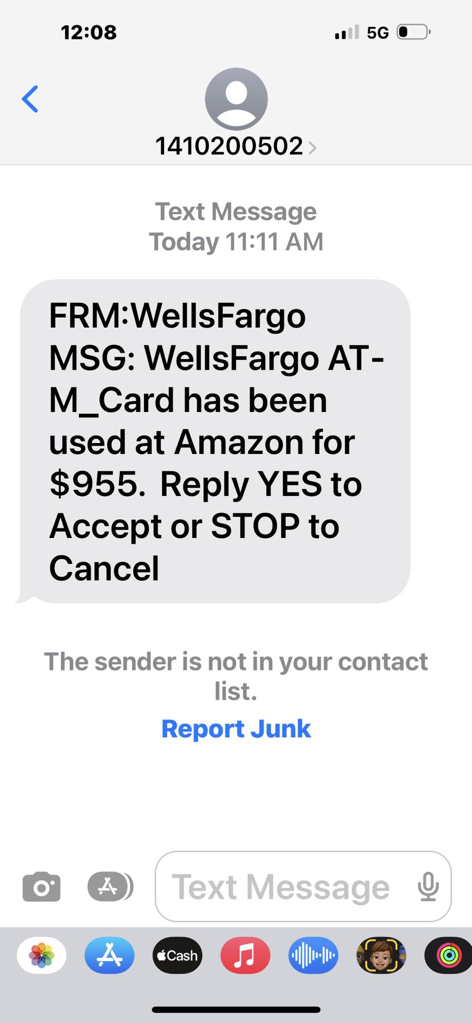 Did you receive an unexpected text from Wells Fargo? Don't respond