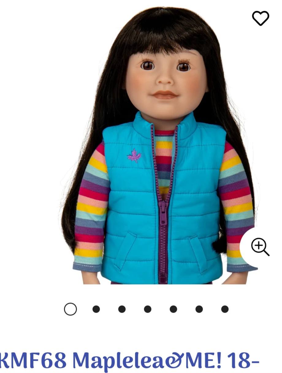 Maplelea Saila 18" Canadian Inuit Doll With Outfit, Story Journal & Keepsake Box - Brown Hair, Brown Eyes, Medium Skin
