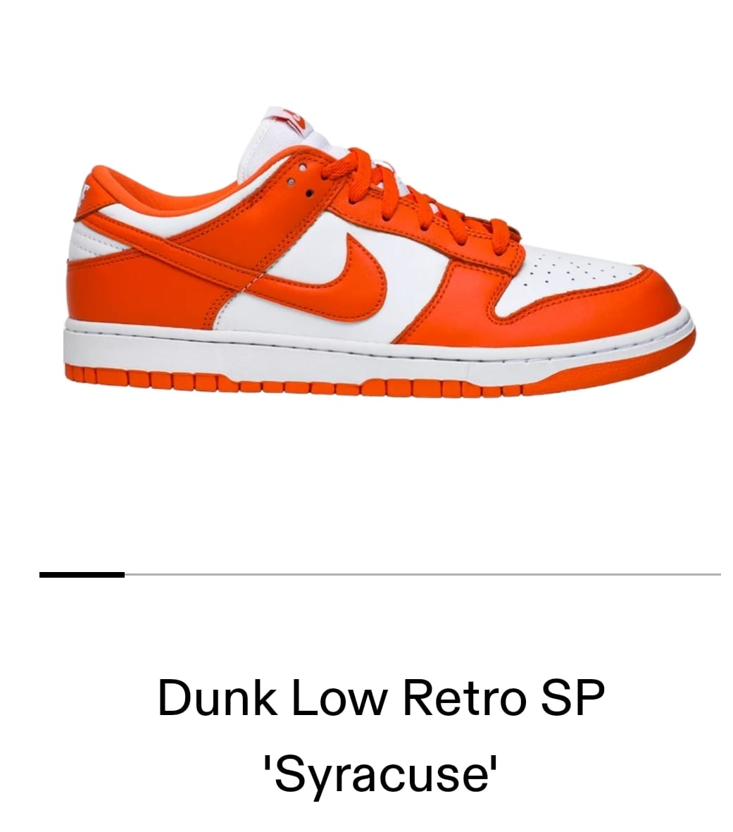 Nike Dunk Low SP #Syracuse Release date: 02/15/2020