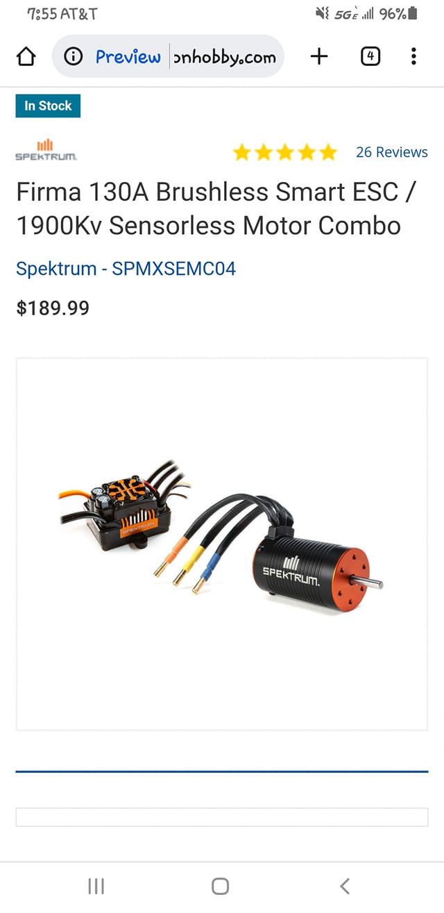 Is Spektrum Firma 1900kv setup good for 1/8 scale beginners?