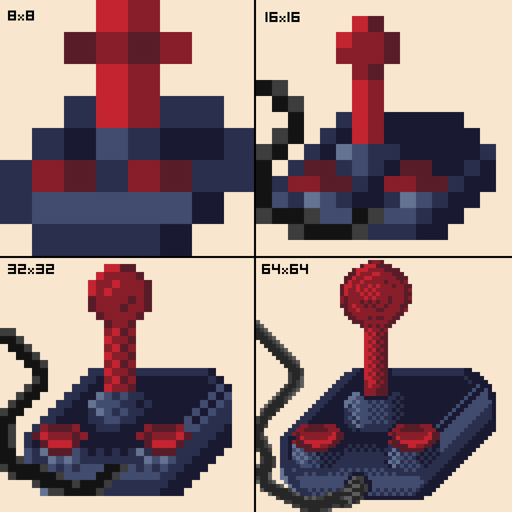 Hello, #8to64 joystick that I made with Pixel Studio.