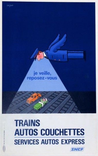Raymond Savignac, 'Trains-autos couchettes - SNCF', 1972