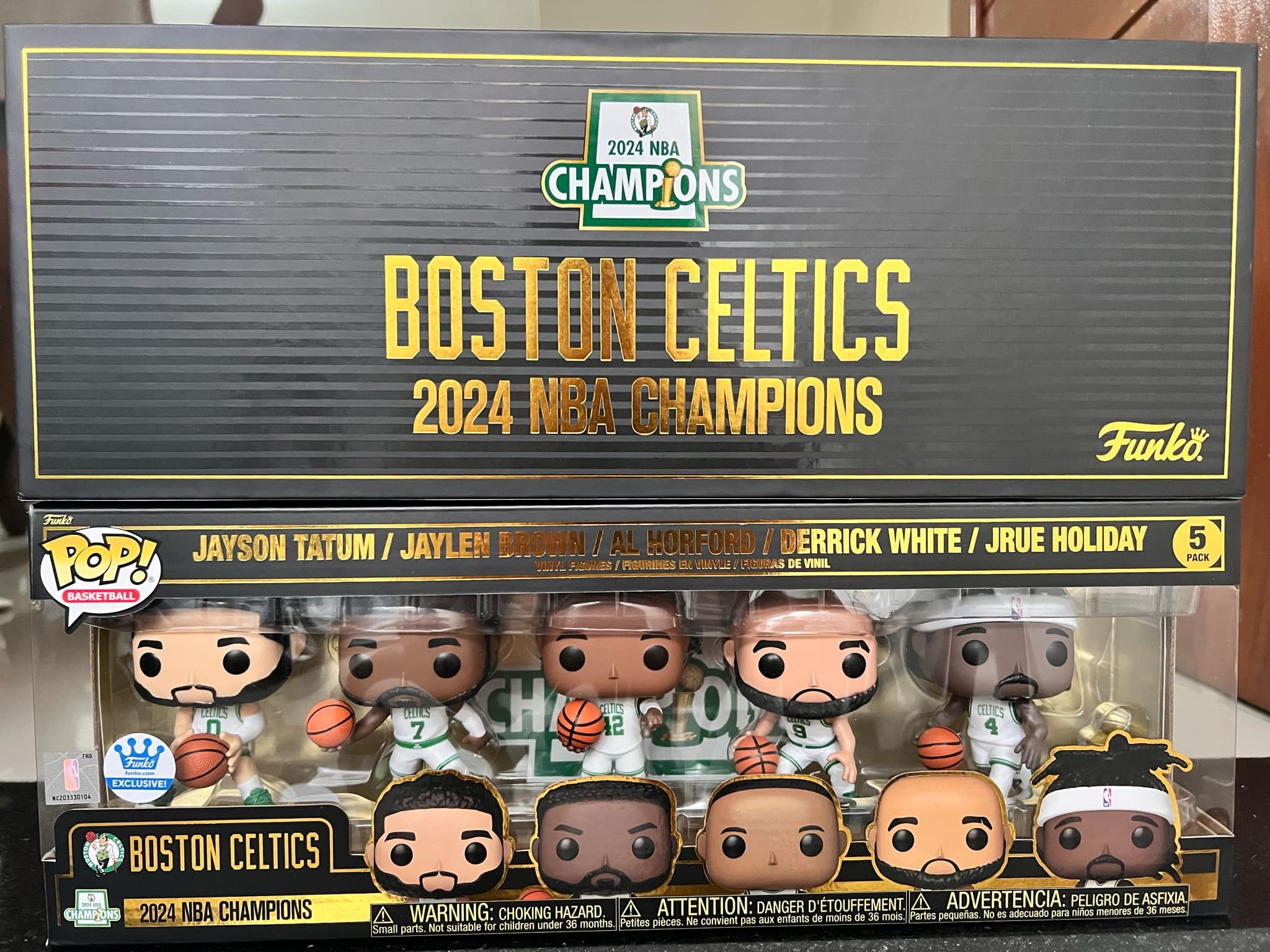 In hand with the Boston Celtics 2024 NBA Champions Funko POP! 5  display picture 1