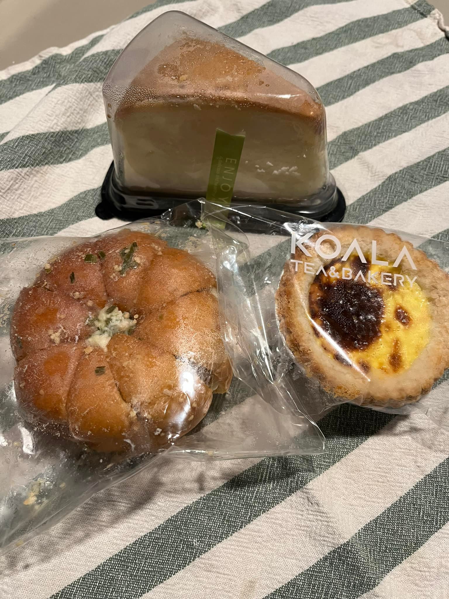 Korean cream cheese garlic bread at Koala Bakery & Cafe