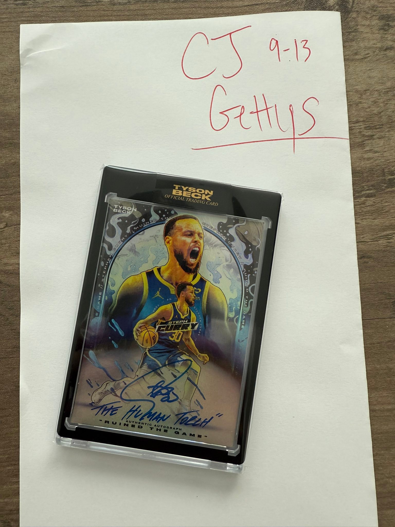 Tyson Beck x Steph Curry #d 10/10 $2000 shipped next day air UPS 
