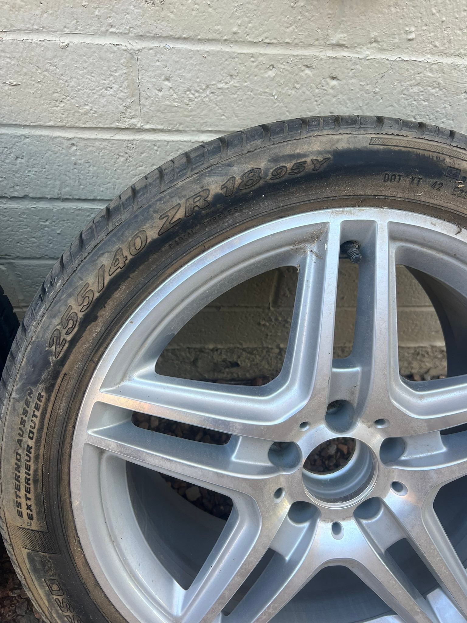 OEM AMG 18-inch staggered wheel set with tires for Mercedes