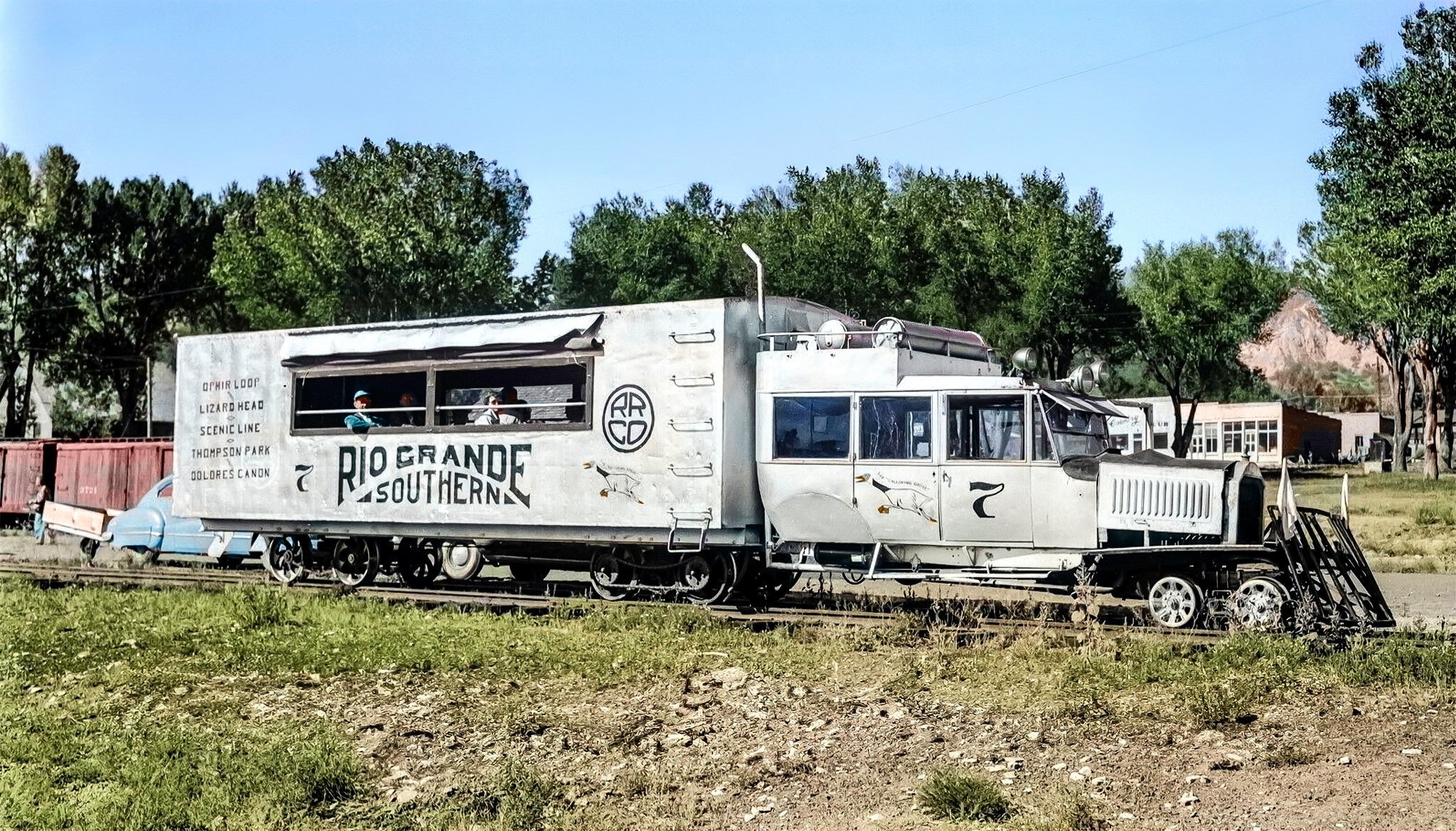Rio Grande Southern Galloping Goose No. 7 at D&RGW depot